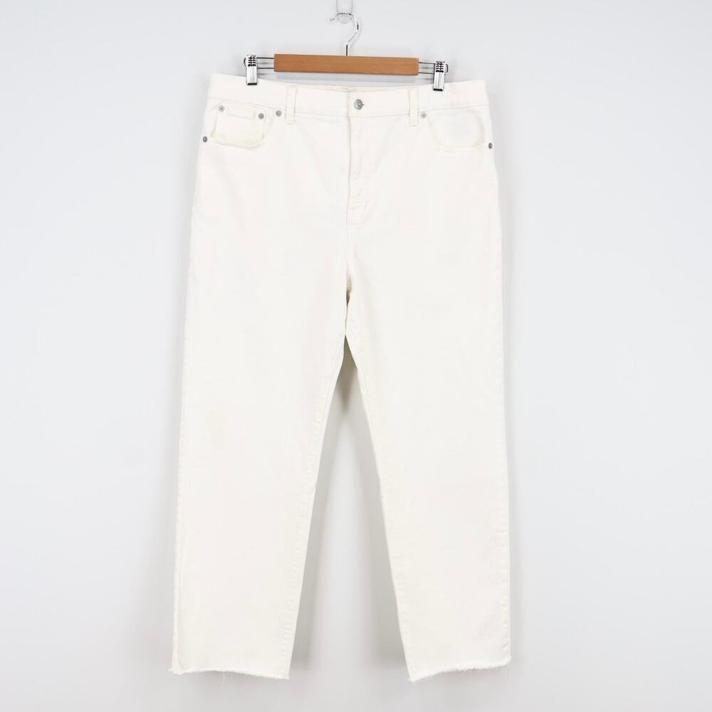Madewell The '90s Straight Crop Jean Tile White Size 32 NWOT